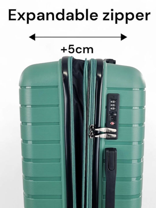Rain Travel Suitcases Hard Mint with 4 Wheels Set of 3 Pieces