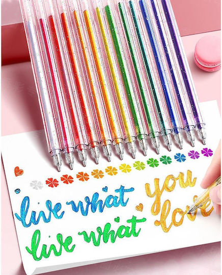 Transparent Glitter Drawing Markers 1mm Set 12pcs