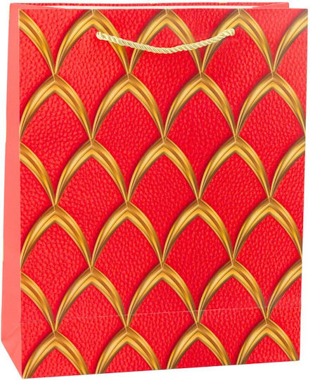 Lean Toys Bag for Gift Gold 32x12x26cm.