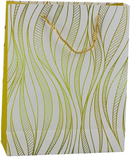 Lean Toys Paper Bag for Gift Gold 32x12x26cm.