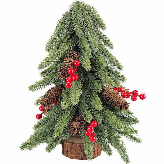 Decorațiune de Crăciun Lemn Braduleț Morus Aspect natural 40cm. Verde