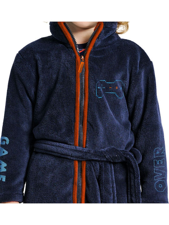 Muydemi Παιδική Πιτζάμα Χειμωνιάτικη Fleece Μπλε Μαρίν