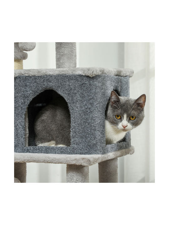 Pawhut Stâlp pentru zgâriat pisici Copaci pentru pisici Gri 7x7cm