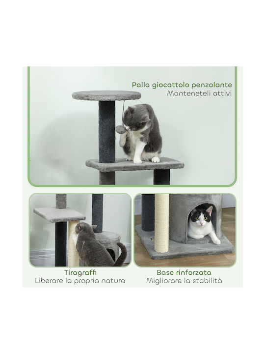 Pawhut Stâlp pentru zgâriat pisici Copaci pentru pisici Gri 30x30cm