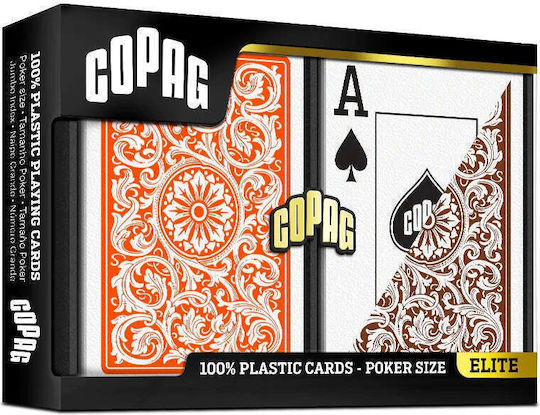Copag Elite 1546 Playing Cards Poker Size Double Deck Set Orange & Brown Color
