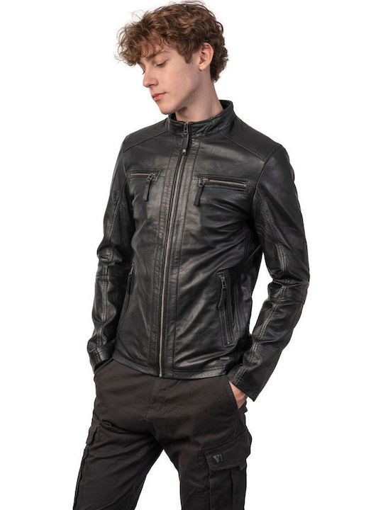 S Alpha Leather Jacket Black