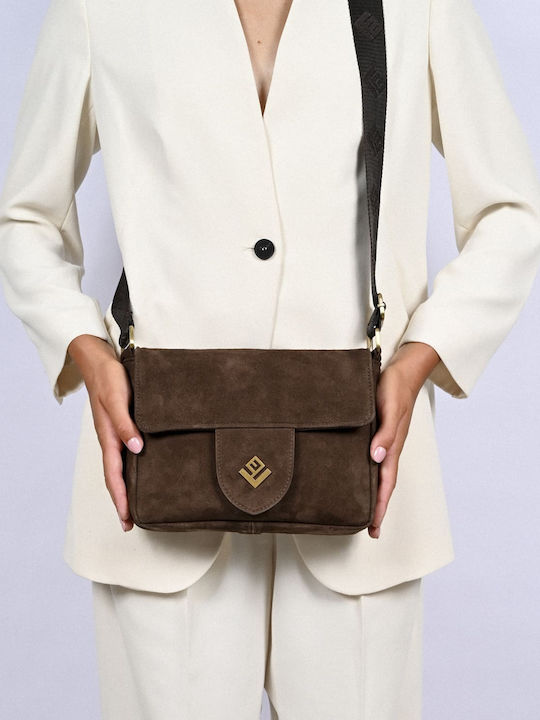 Leather Women's Shoulder Bag Suede Brown