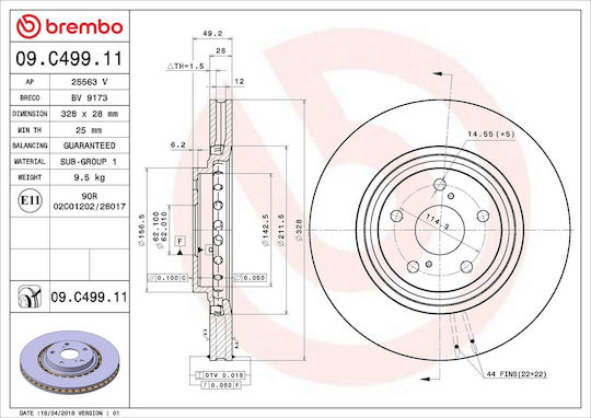 Brembo Спирачен Диск 09.c499.11
