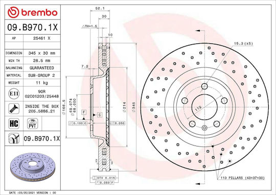 Brembo Brake Disc 09.b970.1x