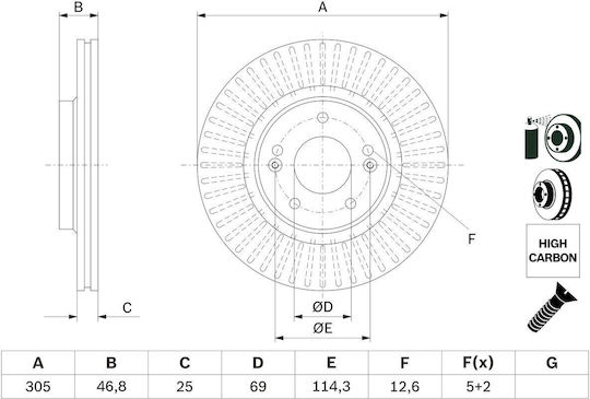 Bosch Спирачен Диск 0 986 479 E42