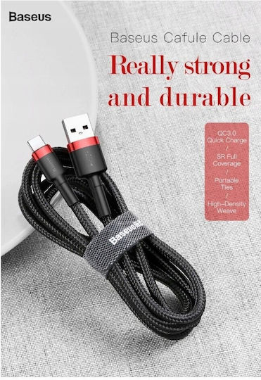 Baseus Cafule USB 2.0 Cable USB-C male - USB-A PD Κόκκινο 1m CATKLF-B91