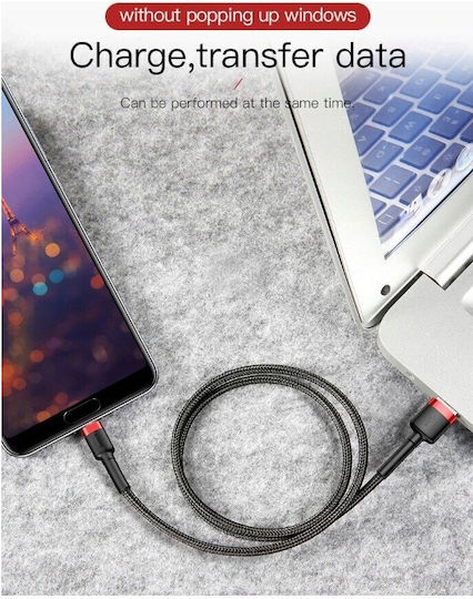 Baseus Cafule USB 2.0 Cable USB-C male - USB-A PD Κόκκινο 1m CATKLF-B91