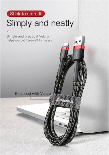 Baseus Cafule USB 2.0 Cable USB-C male - USB-A PD Κόκκινο 1m CATKLF-B91