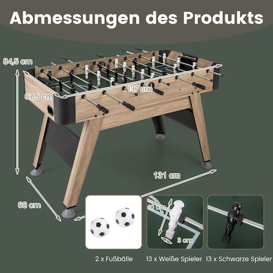 Costway Wooden Football Standing Table L117xW67.5xH84.5cm