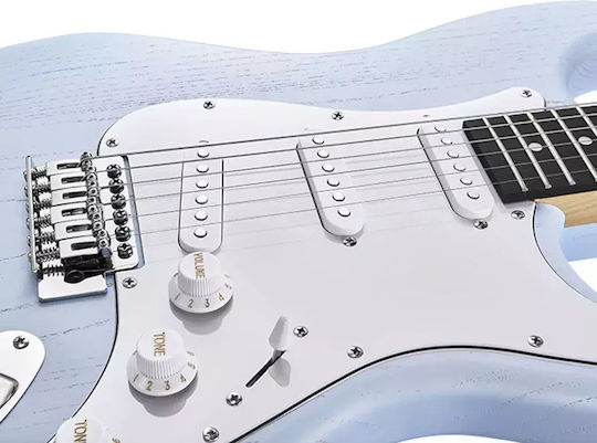 Donner Set Chitară Electrică Stratocaster Neagră cu Husă