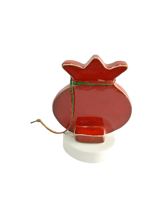 Kalliopi Silver Handmade Tabletop Lucky Charm Pomegranate Red Ceramic 2026 8x11cm 1pcs