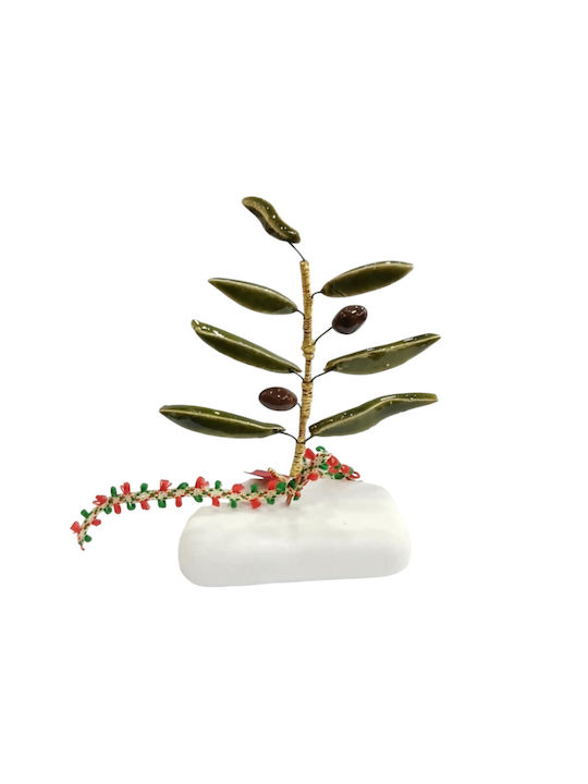 Kalliopi Silver Handmade Tabletop Lucky Charm Olive Branch Green Ceramic 2026 8x15cm 1pcs