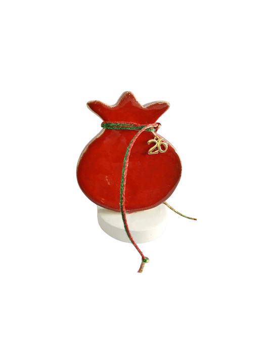 Kalliopi Silver Handmade Tabletop Lucky Charm Pomegranate Red Ceramic 2026 8x11cm 1pcs