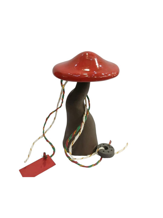 Kalliopi Silver Lucky Charm 2026 Handmade Ceramic Black Clay Red Tall Mushroom 4x10cm Rz23-630