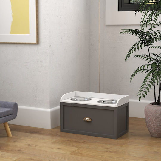 Pawhut Ανοξείδωτο Μπολ Φαγητού για Σκύλο 2lt 60x30x36εκ.
