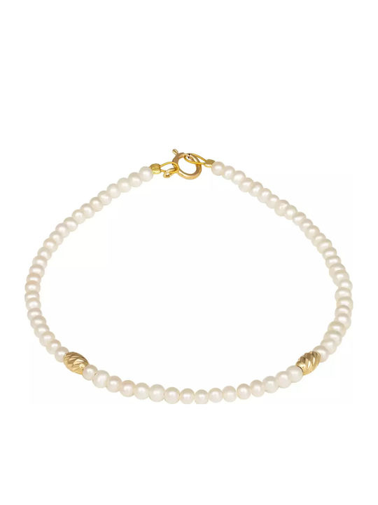 Damen Armband aus Gold 14K mit Perlen