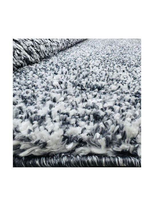 SpitiBazaar Χαλί Shaggy Μεταξένιο 150x200cm Ασπρόμαυρο