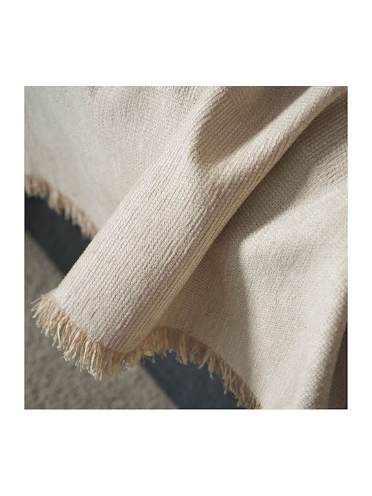 Gofis Home Zephyr Ριχτάρι Διθέσιου Καναπέ Ζακάρ 146x250εκ. Ecru 146/05