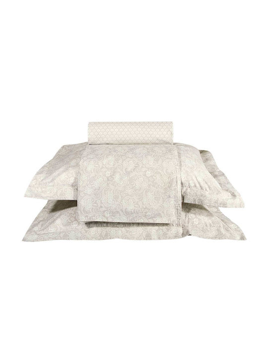 Greenwich Polo Club Essentia 2369 Essentia 2369 Σετ Σεντόνια King Size 260x280εκ. Ecru - Taupe (4τμχ)