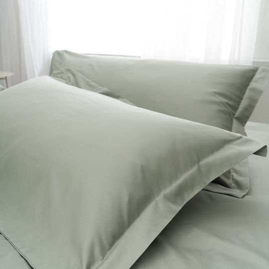 Vesta Home Athena Σεντόνι Υπέρδιπλο με Λάστιχο 160x200+40εκ. Olive