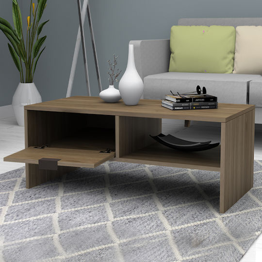 Megapap Rechteckiger Zentraler Kaffeetisch Galaxy Holz Nussbaum M100xL50xH42cm