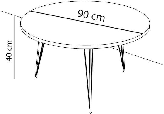 Masa Centrală Rotundă Tayo Din Lemn Neagră Lățime 70x Lungime 70x Înălțime 40cm