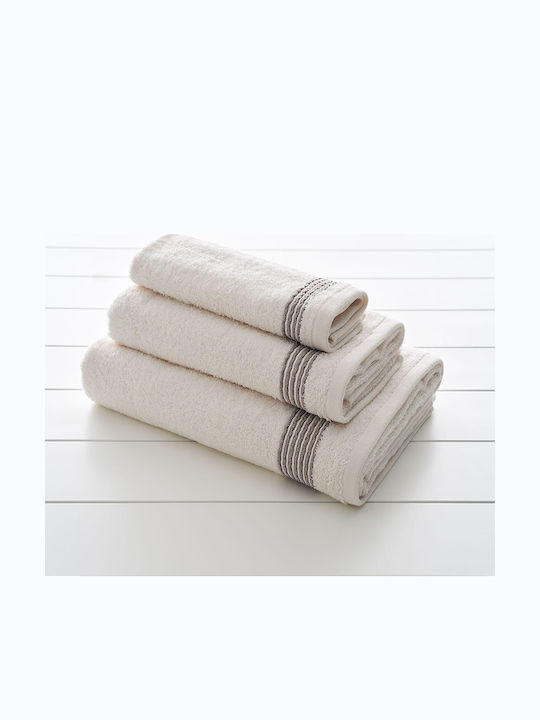 Vesta Home Σετ Πετσέτες Μπάνιου 3τμχ Mara Εκρού Βάρους 480gr/m²