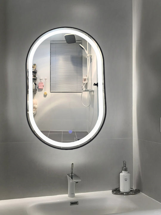 ARlight Oval Oglindă de Baie Lumini LED Atingere Negru