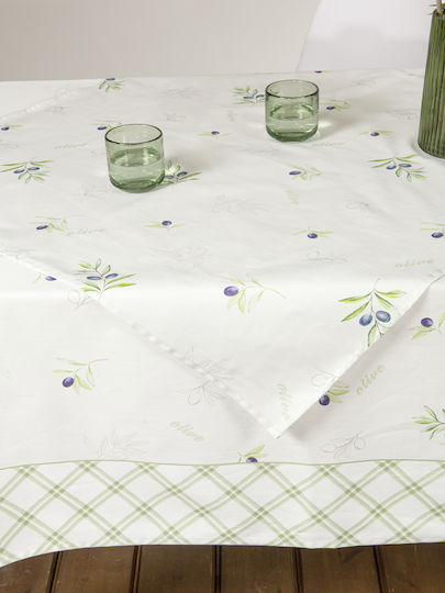 Nima Față de masă Din Bumbac Set Olive Olive 140x240cm