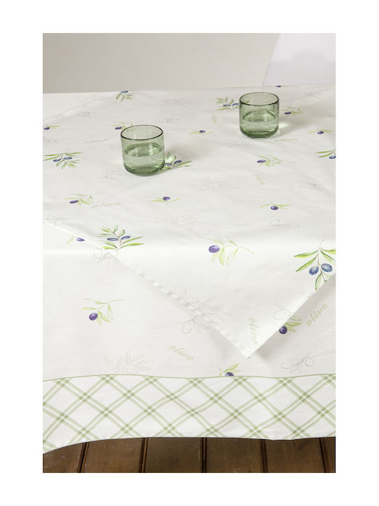 Nima Tablecloth Cotton Set Olive Olive 140x240cm