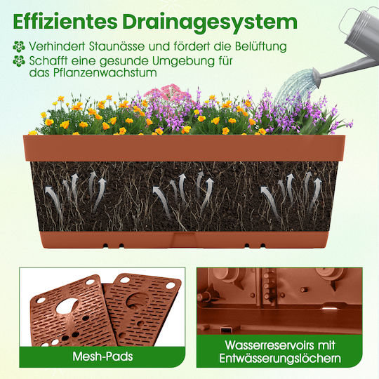 Costway Pflanzentöpfe Braun 6 Stück