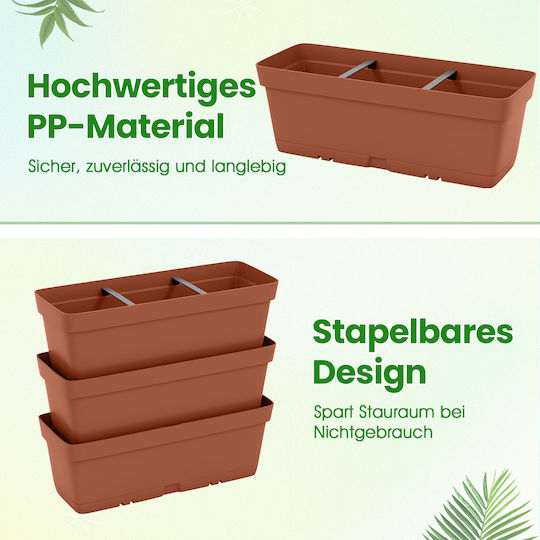 Costway Pflanzentöpfe Braun 6 Stück