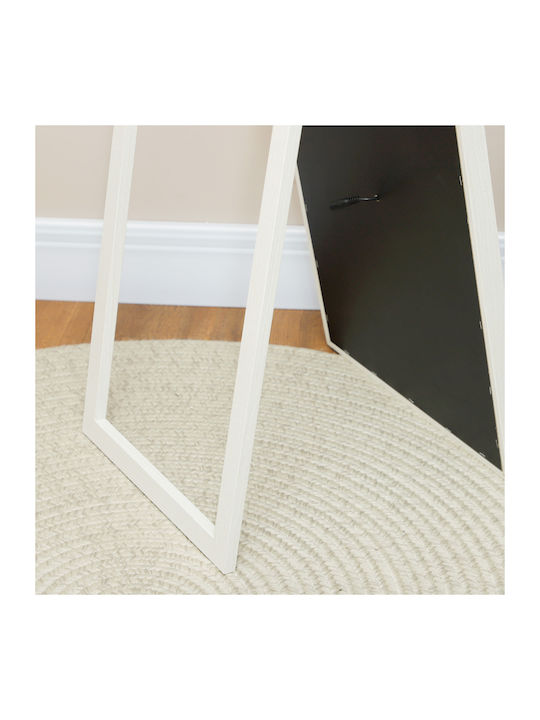 HomCom Boden- oder Standspiegel mit Weißem Holzrahmen & LED Beleuchtung 160x40cm