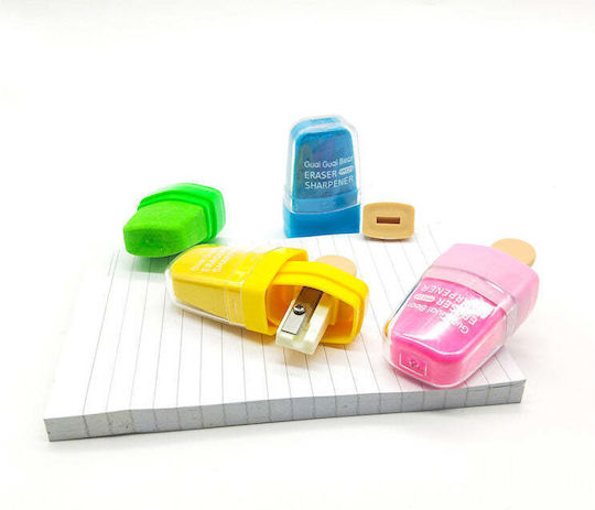 Pencil Sharpener Eraser Ice Cream 4 Colors 1 Piece