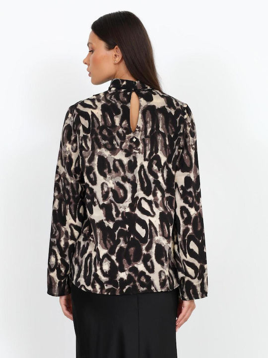 Γυναικεία Μπλούζα Animal Print Μαύρη