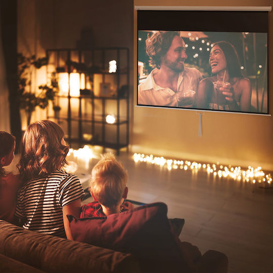 HomCom Οθόνη Προβολής Projector Οροφής με Λόγο Εικόνας 16:9 / 120"