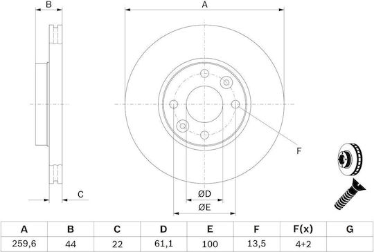 Bosch Brake Disc 0 986 479 B73