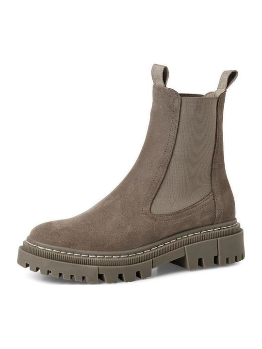 Leder Stiefeletten Damen Gray