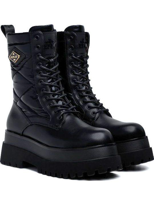 Any Quilt Women's Ankle Boots with Medium Heel Black