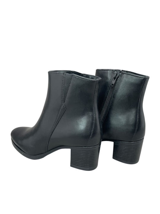 Leder Stiefeletten Damen Schwarz