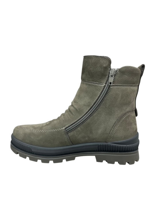 Leder Stiefeletten Damen Gray