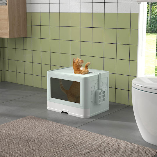 Pawhut Cat Toilet Closed Green