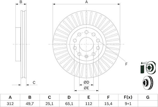 Bosch Спирачен Диск 0 986 479 932