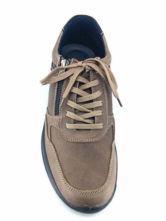 Herren Sneakers Taupe Δέρμα