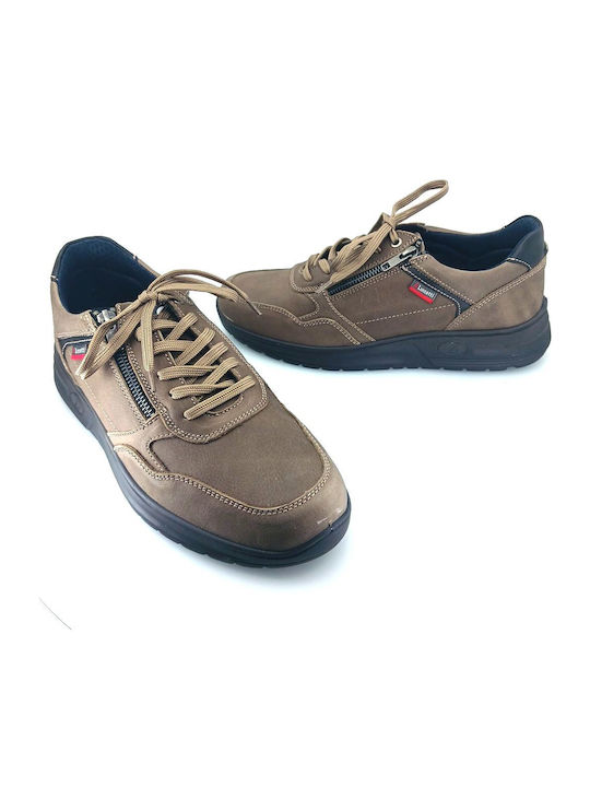 Herren Sneakers Taupe Δέρμα